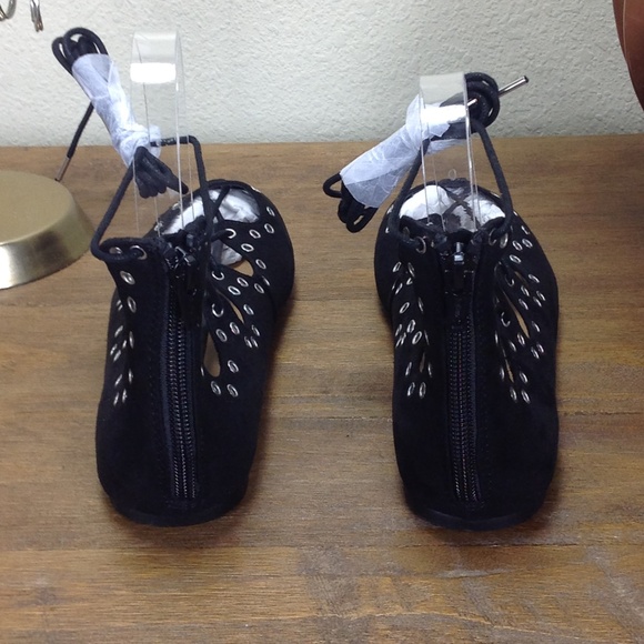 NWOT Dolce Vita Black Textile Lace Up Ball… - Picture 6 of 7